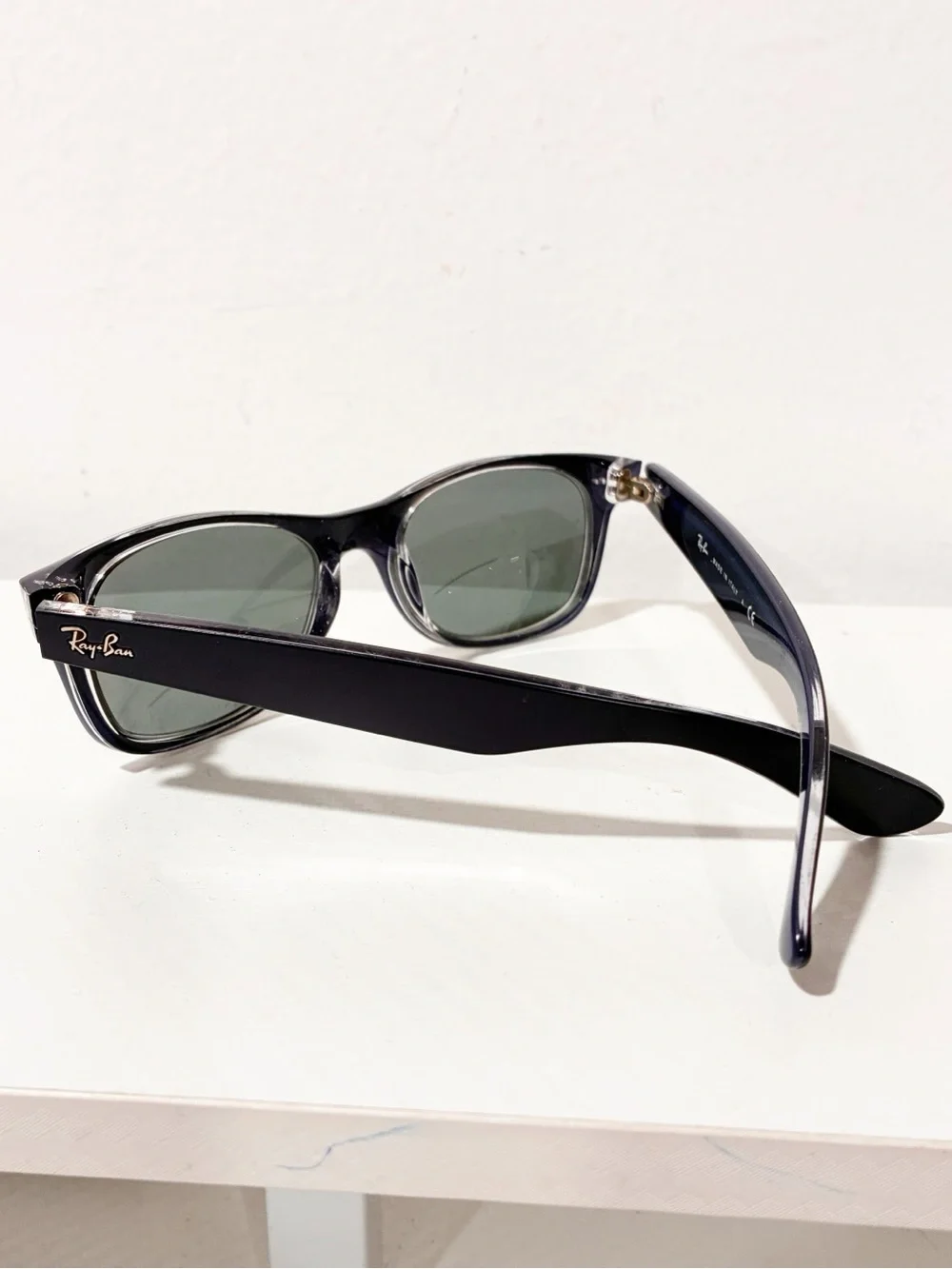 Ray-Ban Wayfarer Color Green Lens Blue Frame Sunglasses PRESCRIPTION